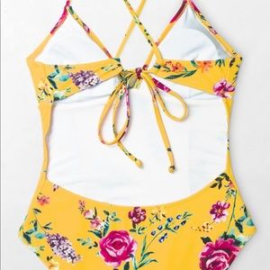Vibrant Yellow Floral One-Piece from Cupshe
